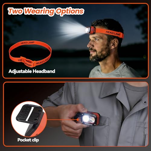 RAWILL Fishing Kit, 4 Mode LED Headlamp Rechargeable, Filleting Knife, Fishing Pliers with Lanyards, Gripper, As A Gift For Angler