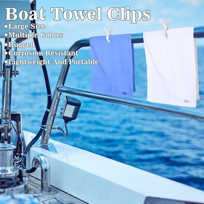 2025 New Boat Towel Clips 10pcs, Cruise Beach Chair Towel Clips, Storm Proof Large Clips, Outdoor Towel Organizer for Cruise, Beach, Fishing, Cruising Trips