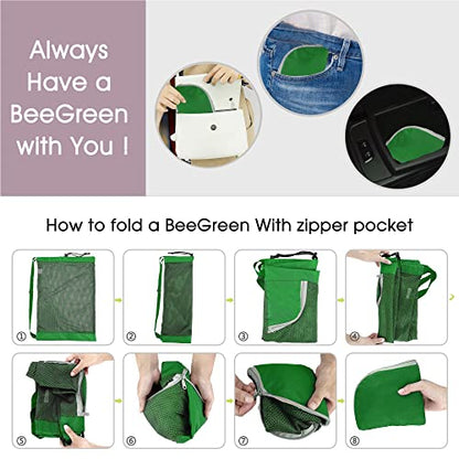 BeeGreen Mesh Drawstring Bag Swim Backpack for Beach Pool Sports Gym Draw String Cinch Bags for Swimming Soccer Basketball Gear Green - color: Green, style: Mesh Bag