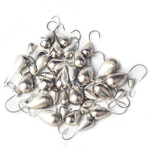 25Pack Unpainted Tungsten Ice Jigs Kits,2.7/3.2/4/5/5.5/6/7mm Tear Drop Tungsten Ice Fishing Jigs - size: 4.0mm-25pcs