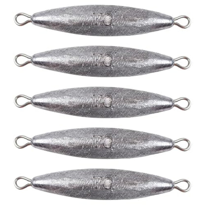 Through Wire Inline Torpedo Sinkers, Lead Double Ringed One Piece Wire Saltwater Fishing Torpedo Weights for Bottom Surf Fishing 1oz, 2oz, 3oz, 4oz, 5oz - size: 2 - 1/2 OZ, 5 PCS, style: A - Dual Ringed Torpedo