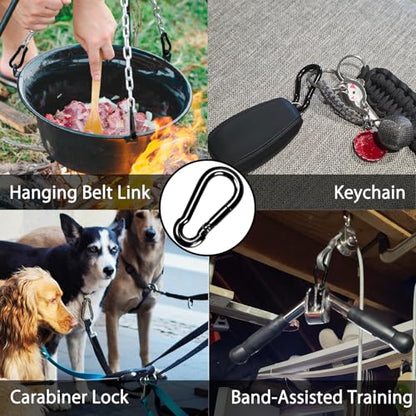 Carabiner Clips Black Twours Spring Snap Hooks Small Carabiners Heavy Duty Galvanized Steel Quick Links for Rust-Resistant Keychain Clips Outdoor Hiking Camping Hammock Fishing 1.56" 1.97" 2.36" 3.15" - size: 2.36inch(M6)--24pcs