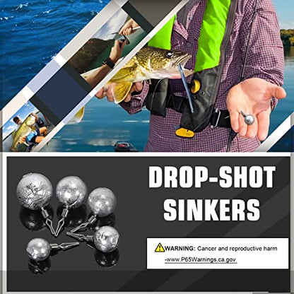 AMYSPORTS Casting Bass Weights Sinker Lead Round Removable Fishing Weights Sinker Drop Shot Fishing Sinker Freshwater - size: Size6 (3/4oz.) 25 pcs