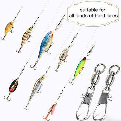 AMYSPORTS Fishing Swivels with Interlock Snap Ball Bearing Swivels Fishing Snap Swivels Saltwater Freshwater Fishing Tackle Leader Lure Jigs Line Fishing Connector - size: size3 (37lb) 25 pcs