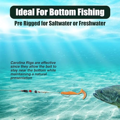Reaction Tackle Carolina Rigs for Bass Fishing- Freshwater Saltwater - Brass Pre Rigged Kit- Fishing Weights Barrel Sinkers 6-Pack - color: Black, size: 1/2 Oz