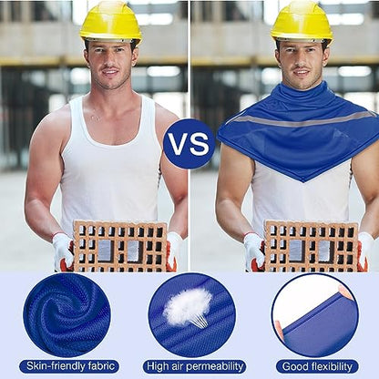 Seematn 4 Pcs Summer Balaclava Men Women Sun Face Mask for UV Protection Neck Covers with Reflective Strip Construction Work - color: Blue
