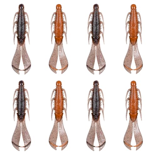 6th Sense – Bodega Craw 3.5 Soft Plastic Craw, Finesse Bass Fishing Lure for Flipping, Pitching, and Jig Trailers – Made in the USA - color: Crawfish Juice