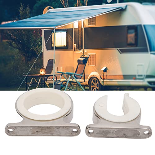 Fishing Rod Holder Bracket, 2PCS Stainless Steel Horizontal Wall Mounted Fishing Rod Rack Ceiling Storage Fishing Pole Holder for Garage/Cabin/Basement/Marine/Automobile/Truck/RV