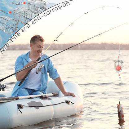 Hollowfly 20 Pcs Carp Fishing Bait Trap Cage Bulk Stainless Steel Feeder Basket Holder Coarse Lure Trap Catfish Carp Fishing Accessories - size: 2.36 x 7.48"