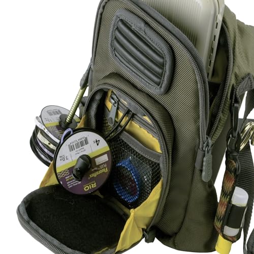 Fall River Fishing Chest Pack, Fits Up to 2 Tackle/Fly Boxes, 152 Cu in / 2.5 L - color: Olive Green