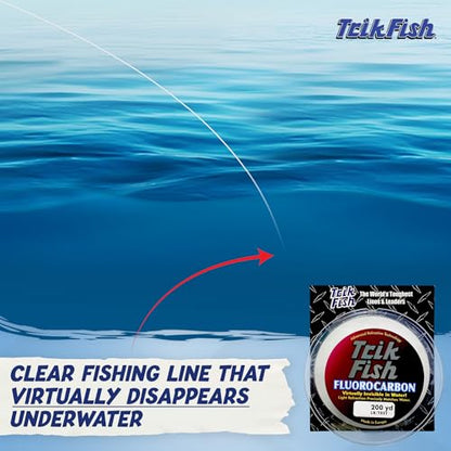 TrikFish Fluorocarbon Fishing Line – Fluoro Fishing Line for Freshwater & Saltwater Fishing – Ultra Strong, Virtually Invisible Underwater, and Smooth Casting – Premium Clear Fishing Line - size: 200 Yards, style: 15lb Test