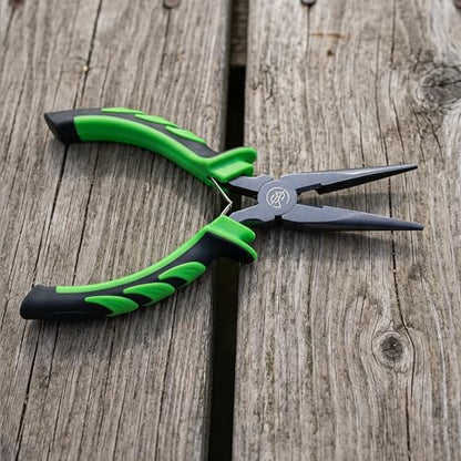 Googan Squad 6 Inch Aluminum Fishing Pliers with Spring Loaded Jaws and Soft Grip Handles for Hook Removal, Line Cutting and Crimping - style: 6" Aluminum Pliers