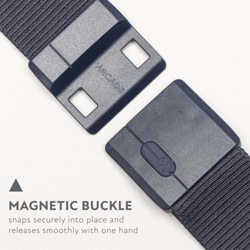 Arcade Belts Adventure Mag Unisex Belt: Heavy Duty Stretch, Metal Free Buckle - color: Aero Mag - Navy