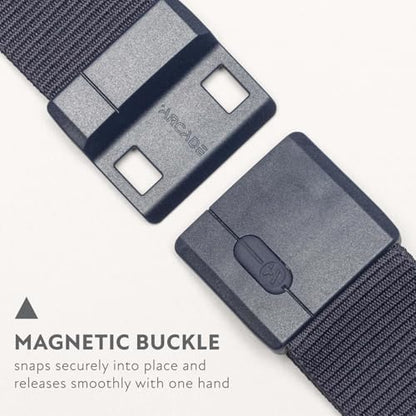 Arcade Belts Adventure Mag Unisex Belt: Heavy Duty Stretch, Metal Free Buckle - color: Aero Mag - Navy