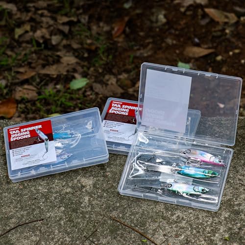 Tail Spinner Jigging Spoons – 3PCS Hard Baits, 3 Unique Styles – Sinking Vibration Bait for Bass, Pike, Trout – Freshwater & Saltwater Fishing Lure Set