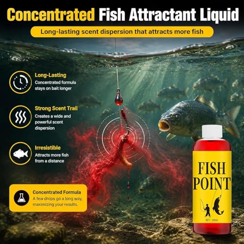 Fish Attractant 100ml Concentrated – Lightweight Versatile Portable Fast Acting Bass Scent, Crucian Carp Grass, Tilapia Outdoor Lake Reservoir River | Multipurpose Outdoor Indoor Utility