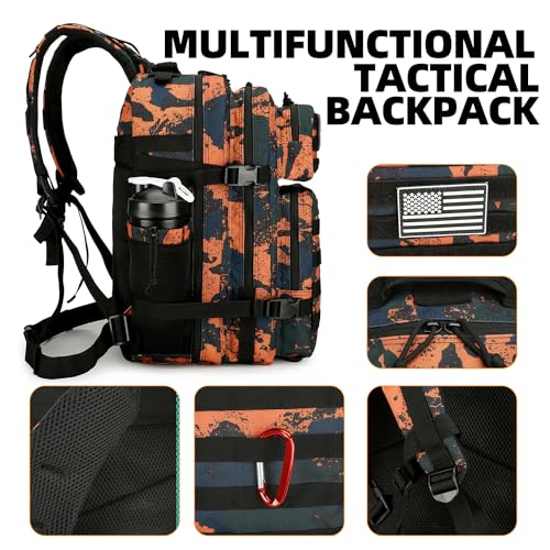 Lovelinks21 25L Tactical Backpack for Men and Women Military Backpack Small Assault Pack Molle Backpack Bug Out Bag Travel Rucksack Daypack (Mars Camo) - color: Mars Camo