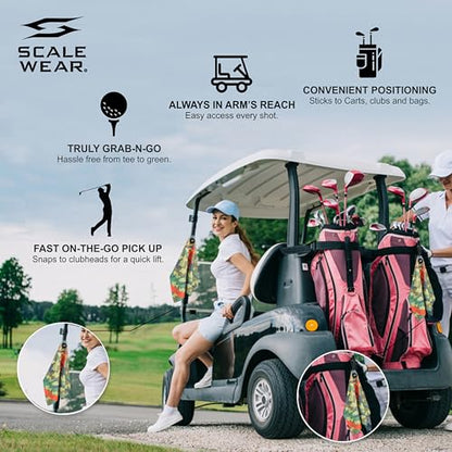 Rippit Magnetic Waffle Golf Towel – Large 16"x24" Microfiber Golf Club Ball Magnet Clip to Hang on Bag Cart Strong Premium Strength Ultra Absorbent Gear Men Gift (Rippit Camo) - color: Rippit Camo