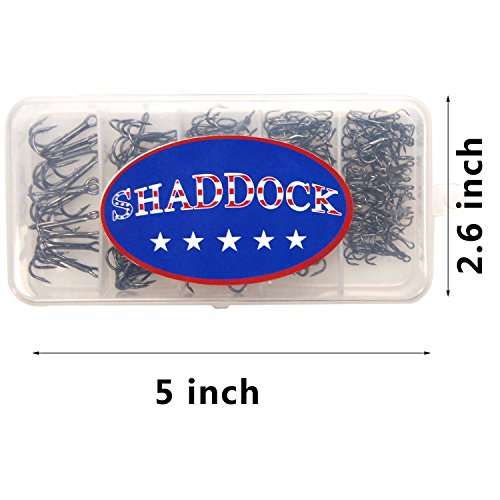 Fishing Treble Hooks Assortment, Sharp Brabed Triple Fishing Hooks Set High Carbon Steel Round Bend for Trout Catfish Lures Freshwater Saltwater, Assorted Size 4 6 8 10 12 - style: 150pcs Black Treble Hooks Set
