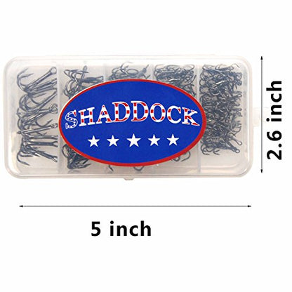 Fishing Treble Hooks Assortment, Sharp Brabed Triple Fishing Hooks Set High Carbon Steel Round Bend for Trout Catfish Lures Freshwater Saltwater, Assorted Size 4 6 8 10 12 - style: 150pcs Black Treble Hooks Set