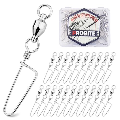 30PCS High Strength Fishing Snap Swivels – Stainless Steel Ball Bearing Barrel Swivels, Corrosion Resistant Fishing Connector Clips for Freshwater and Saltwater - size: 0#