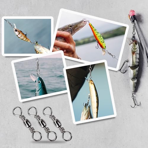 Copper Ball Bearing Swivels Cross Line Swivels Silver FS/ZH-02(10#,100pcs) | for Saltwater Freshwater,Fishing Swivel Tackle,for Lure Line,and Leader Connections