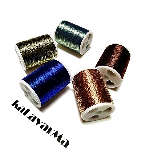 (8pcs*240yd) Kalavarma Rod Wrapping Thread for Fishing Rod Wrapping Thread Rod Building Repair - style: Metallic klm043