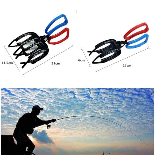 3 Claw Fish Gripper, Metal Fishing Pliers Gripper Catch Fish Control Clamp, Must Have Fishing Pliers Control Tool Fishing Accessories for Most Freshwater Fish Grip Tackle Holder - color: 3+2 claw