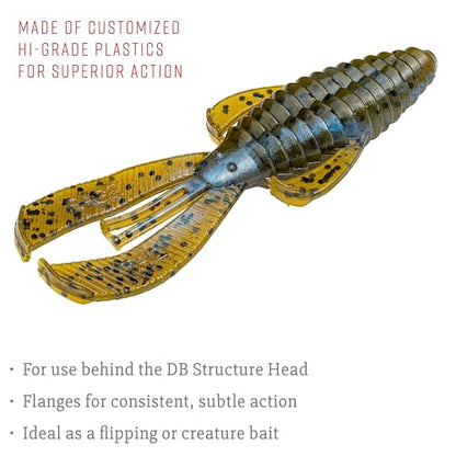 Strike King Rage Bug Fishing Lure, Soft Plastic Grub, Unique Design, Subtle Action - color: Blue Craw, size: 3"