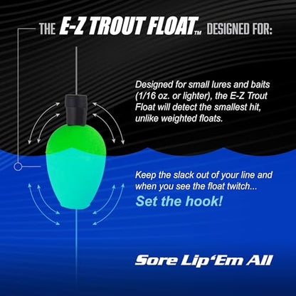 Trout Magnet E-Z Trout Floats - 36 Easy to Adjust Slotted Fishing Bobbers - Freshwater and Saltwater Teardrop Fishing Strike Indicators - Made in The USA by Leland's Lures - Ultra-Responsive Floats - size: 36 pack