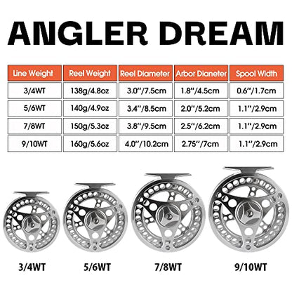 3/4 5/6 7/8 9/10WT Fly Fishing Reel with Line Combo 3 5 8 WT Fly Line Backing Leader CNC Machined Fly Reel - size: 5/6WT Fly Reel with Line Combo