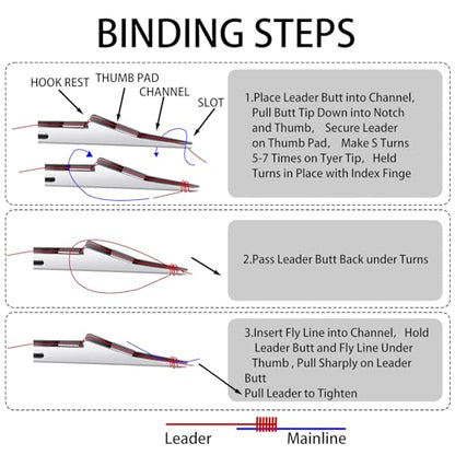 Gisafai 6 Pcs Fishing Line Knot Tyer Tying Tool Quick Tie Nail Knot Tying Tool Fly Fishing Angler Accessories Fly Equipment for Hooks Lures Lines Men - color: Silver