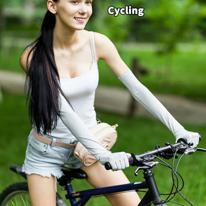 GLEDLOVES Driving Gloves Women, Cycling Gloves, Sun Women UV Protection, | Driving Arm Protection for Sleeves Golf Fishing - color: Grey