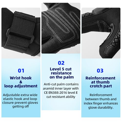 Seibertron Patented C.R.D.G 1.0 Aramid Anti-Cut Puncture Resistant Diving Gloves - color: C.R.D.G 2.0-Black, size: X-Small