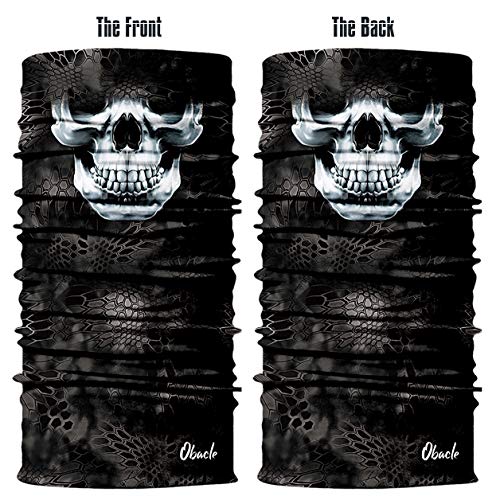 Obacle Neck Gaiter Face Mask Bandana for Dust Wind Sun Protection for Men Women - color: Black Nose White