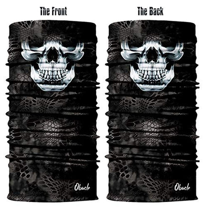 Obacle Neck Gaiter Face Mask Bandana for Dust Wind Sun Protection for Men Women - color: Black Nose White
