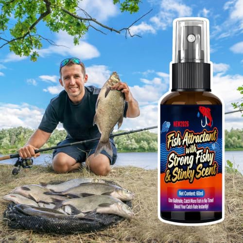 Fish Scent Attractant 60ml Additive Enhancer Liquid with Fishy Stinky Scent | Bass Attractant for Reservoirs Lakes Rivers Sports Outdoors Trout Cod Carp Bass
