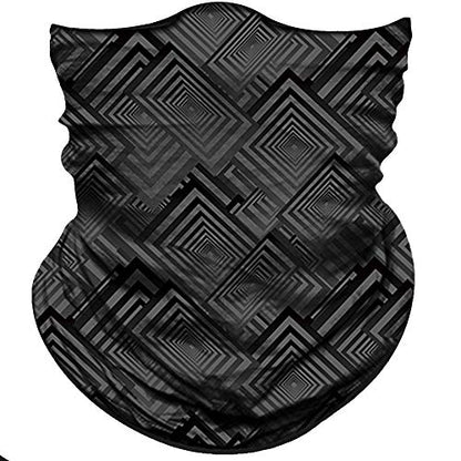 Obacle Seamless Face Mask Rave Bandana Men Women for Dust Sun Wind Protection - color: Geometry Black Gray