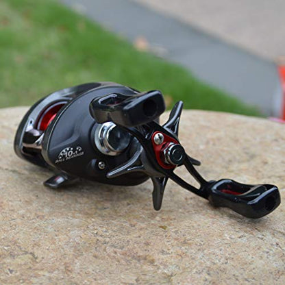 Diwa Baitcasting Fishing Reels Saltwater Freshwater Spincasting Reels Carbon Fiber Drag 18 LBS 12 + 1 Shielded Stainless Steel Ball Bearings Baitcasters Spool Sport Baitcast Reel - style: Right
