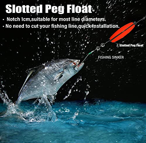 Peg Floats Slotted丨Fishing Floats for Catfish丨Fishing Cigar Foam Bobber for Santee Rig丨1.5in，2in，2.5in，3in - size: M-2", style: 2"mix-18pcs
