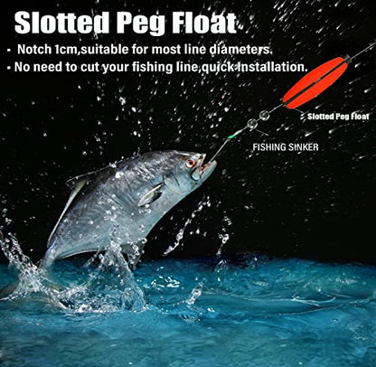 Peg Floats Slotted丨Fishing Floats for Catfish丨Fishing Cigar Foam Bobber for Santee Rig丨1.5in，2in，2.5in，3in - size: M-2", style: 2"mix-18pcs