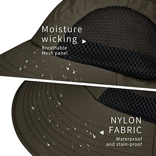 Sun Hat for Men Women with Neck Flap,UPF 50+ UV Protective Hiking Fishing Hats,Wide Brim Sun Hat for Women&Men - color: 1pack-green