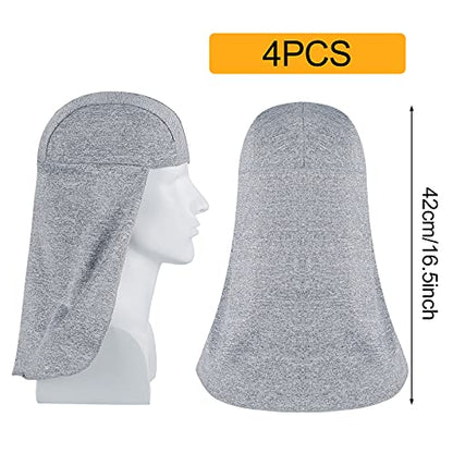 Geyoga 4 Pcs Hard Hat Sun Shade Cooling Skull Cap Sun Construction Neck Protector Quick Dry Neck Shade for Women Men Outdoor(Gray) - color: Gray