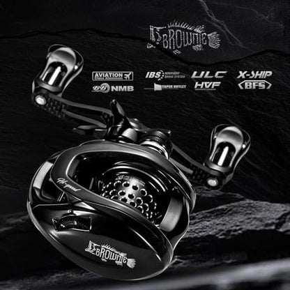 BMC100 BFS Reel 5.29oz Ultralight Baitcaster Reels with Drag Clicker 8.1:1 High Speed 11LB Drag Power 11+1BB Baitcasting Reel Super Smooth Bait Finesse System Carbon Fishing Reel Low Profile