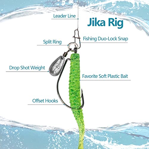 THKFISH Fishing Weights Sinkers Set, 28PCS Fishing Sinker Drop Shot Weights Kit,Drop Shot Rig Wacky Hooks for Saltwater Freshwater Bass Fishing - size: D-28pcs-Waterdrop Shape