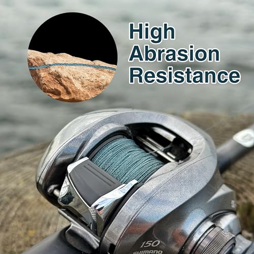 Reaction Tackle 9 Strand Braided Fishing line- High Strength and Long Casting - Smooth with Zero Stretch and Abrasion Resistant- Fresh or Saltwater Fishing - color: Moss Green, size: 30LB (300 yards)