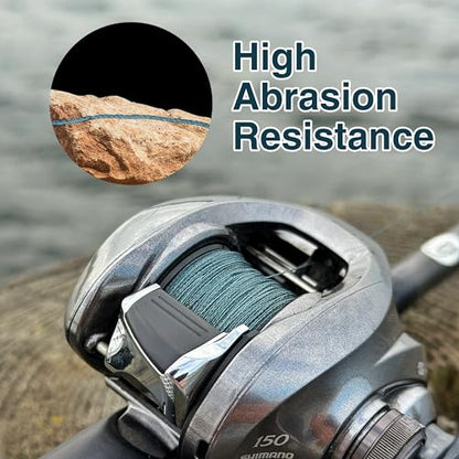 Reaction Tackle 9 Strand Braided Fishing line- High Strength and Long Casting - Smooth with Zero Stretch and Abrasion Resistant- Fresh or Saltwater Fishing - color: Moss Green, size: 30LB (300 yards)