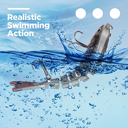 Talltalk 16 Pcs Fishing Lures for Bass Trout Perch Freshwater Trout Perch Freshwater Swimming Fishing Bait Swimbaits for Bass Slow Sinking Lifelike Fish Kit - style: Multi Jointed