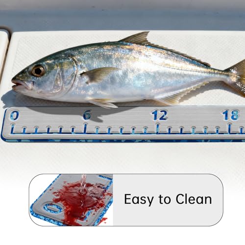 HZshark EVA Foam Fish Measuring Board, Fish Ruler with 3M Self-Adhesive Backing,48" Fishing Tape Measure for Boats Sailboats Yachts Kayaks - color: Light Grey with Ocean, size: 4.5"*48"