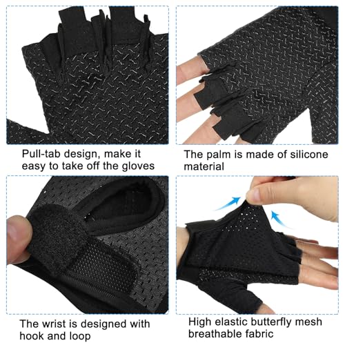 PATIKIL Fishing Gloves Breathable Fingerless Sun Protection Gloves for Men Women Rowing Kayaking Cycling - size: Medium